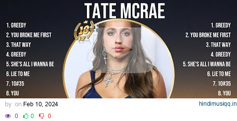 Tate McRae Top Of The Music Hits 2024- Most Popular Hits Playlist pagalworld mp3 song download