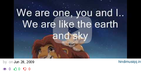 Lion King 2-We are one w/ Lyrics pagalworld mp3 song download