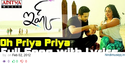 Oh Priya Priya Song With Lyrics - Ishq Movie Songs - Nitin, Nithya Menon - Aditya Music pagalworld mp3 song download