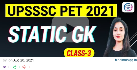 UPSSSC PET 2021 || STATIC GK CLASS-3  || BY PINKI MA'AM #futuretimescoachingapp pagalworld mp3 song download