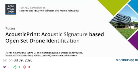 AcousticPrint Acoustic Signature based Open Set Drone Identification pagalworld mp3 song download