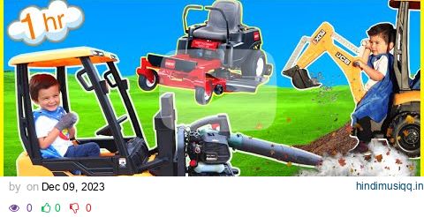 Landscaping compilation with kids ride on tractor, lawn mower, forklift, excavator, and tow truck pagalworld mp3 song download