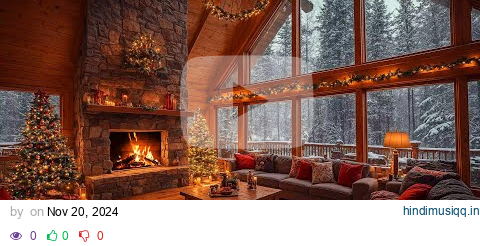 Smooth Christmas Jazz 🎅 Cozy Winter Cabin with Warm Fireplace Burning, Snowfall ~ Christmas Ambience pagalworld mp3 song download