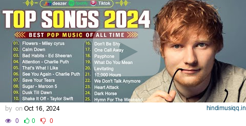 Ed Sheeran, The Weeknd, Sia,  Rihanna, Adele, Bruno Mars,Dua Lipa🍀Billboard Pop Songs 2024 - 2025 pagalworld mp3 song download