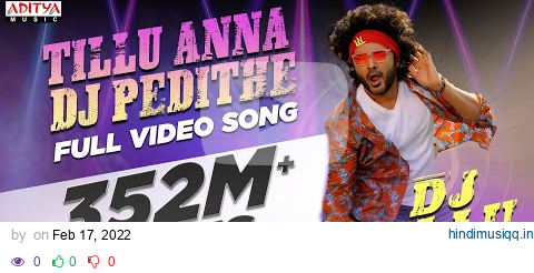 #TilluAnnaDJPedithe Video Song (Telugu) | DJ Tillu |Siddu, Neha Shetty |Vimal Krishna |Ram Miriyala pagalworld mp3 song download