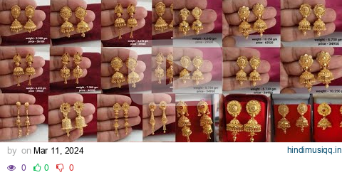 light weight hallmark gold Jhumki earrings designs 2024 with weight & price || new gold jhumki 🤩 || pagalworld mp3 song download