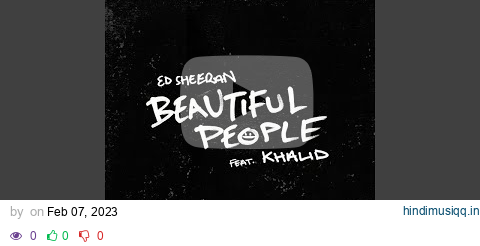 Ed Sheeran (feat. Khalid) - Beautiful People (Instrumental with Backing Vocals) pagalworld mp3 song download