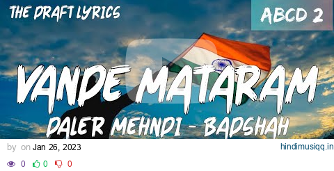 Vande Mataram (Lyrics) - ABCD 2 ! Daler Mehndi - Badshah ! Varun Dhawan & Shraddha Kapoor ! pagalworld mp3 song download