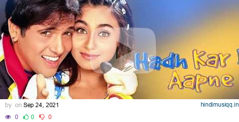 Hadh Kardi Aapne | Hadh Kar Di Aapne (2000) | Kavita Krishnamurthy, Udit Narayan | 2000's Hit Songs pagalworld mp3 song download