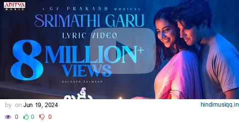 Srimathi Garu Lyrical | Lucky Baskhar |Dulquer Salmaan | Meenakshi C | GV Prakash |Vishal M | Shweta pagalworld mp3 song download