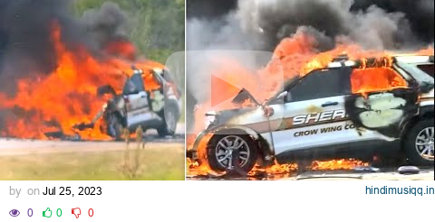 Cop Car Erupts in Flames After Deputy Crashes into Parked Vehicles on Highway pagalworld mp3 song download