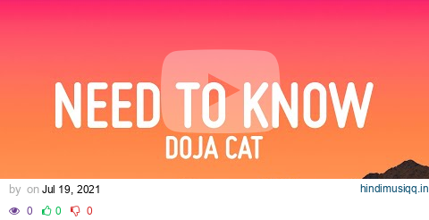 Doja Cat - Need To Know (Lyrics) pagalworld mp3 song download