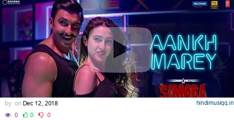 SIMMBA Aankh Marey Full Song  | Ranveer Singh, Sara Ali Khan |Tanishk Bagchi,Neha Kakkar,Kumar Sanu pagalworld mp3 song download