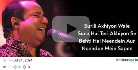 Surili Akhiyon Wale (Lyrics) - Rahat Fateh Ali Khan, Suzanne D'Mello pagalworld mp3 song download