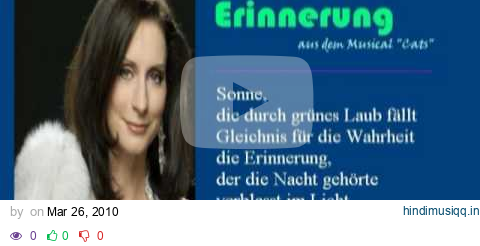 Pia Douwes Erinnerung ("Memory" from Musical "Cats" + Lyrics in German) pagalworld mp3 song download