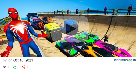 GTA V Hard Triple Ramps jumping with Spiderman Superheroes & Supercars! Rampa Perigosa pagalworld mp3 song download