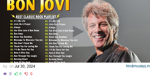 Bon Jovi Best Rock Songs Playlist Ever ~ Greatest Hits Of Full Album pagalworld mp3 song download